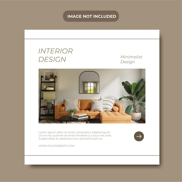 Minimalist interior design social media template