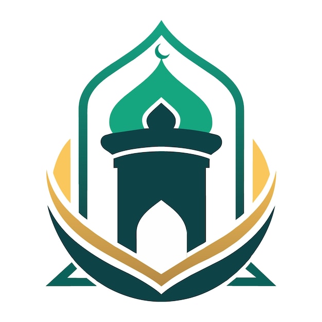 Vettore logo islamico minimalista in formato vettoriale con sfondo bianco