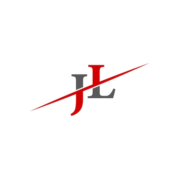 ダイナミックな対角線のミニマリストJLロゴ