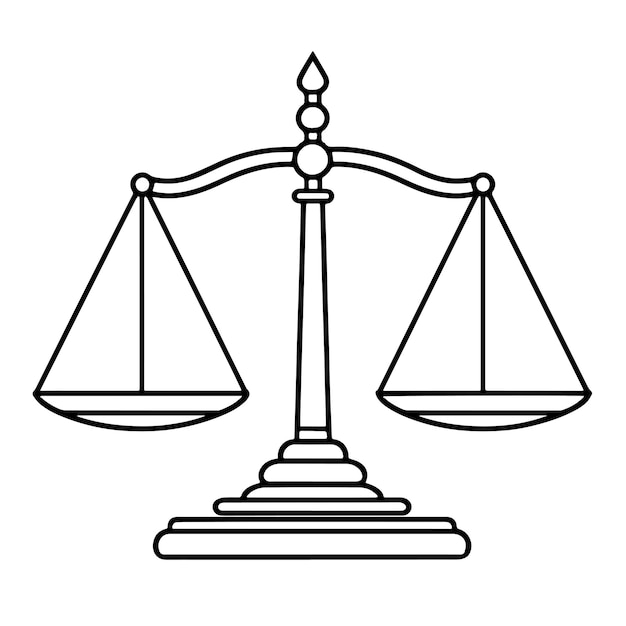 Minimalist justice icon in vector format