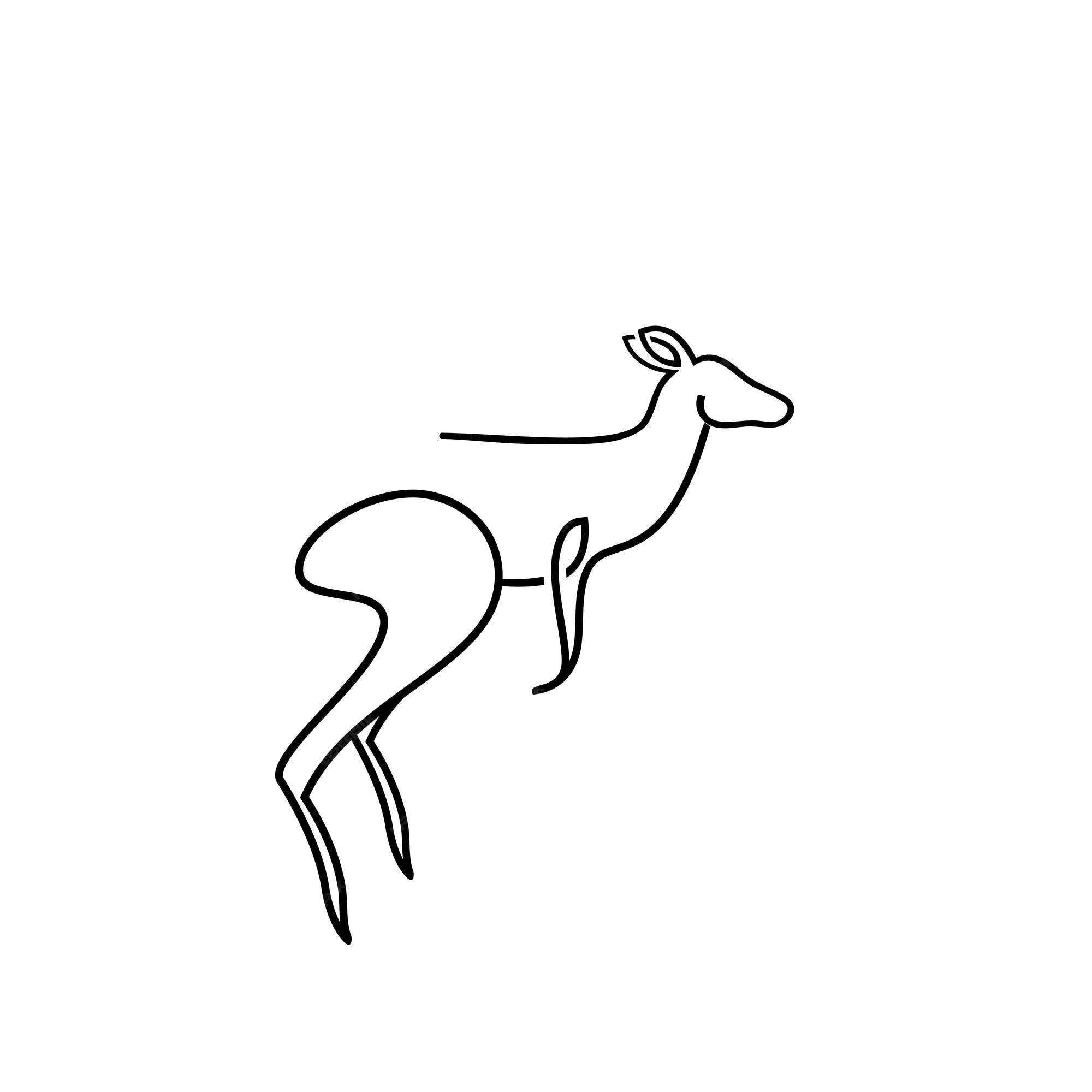 Premium Vector | Minimalist kangaroo line art logo