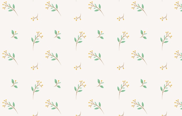 Minimalist kawaii floral seamless pattern