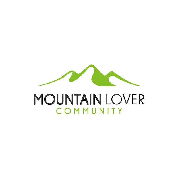 Vector minimalist landscape hills mountain peaks vector logo design