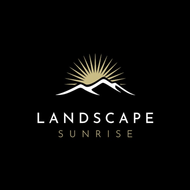 Minimalist landscape mountain logo design inspiration