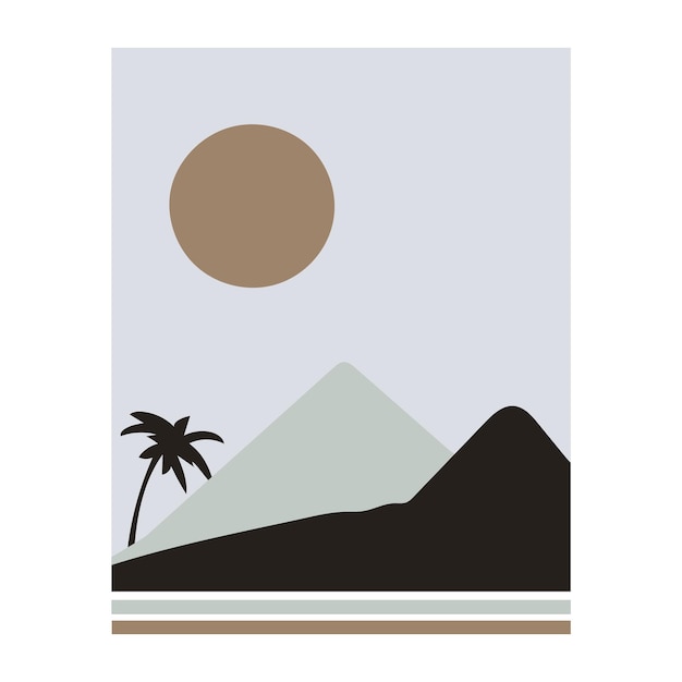 Vector minimalist landscape vacation travel