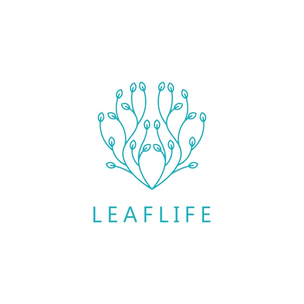 Minimalist Leaf Life Symbol Logo Design