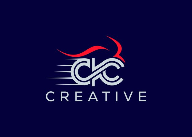 Vector minimalist letter c k c motorcycle logo design vector template creative modern motorcycle c k c log