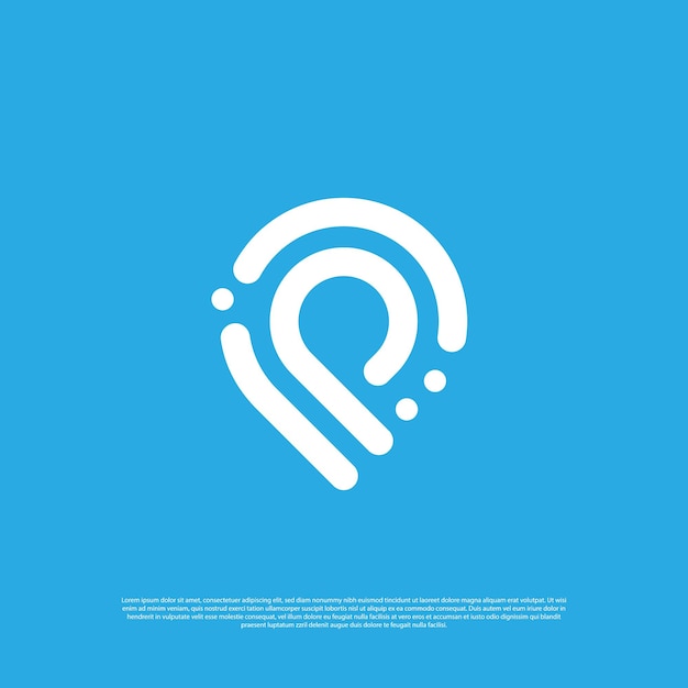 Minimalist letter D P icon logo design vector template