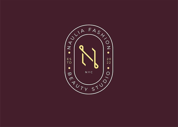 Minimalist letter initial n logo design template, vintage style s