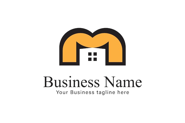 Minimalist Letter M Logo real estate design template