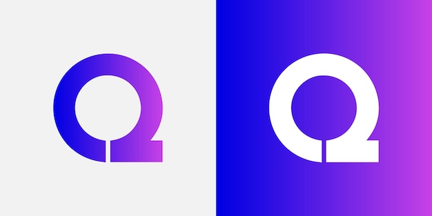 미니멀리스트 글자 Q 로고 디자인 아이콘 터 형식으로 편집 가능