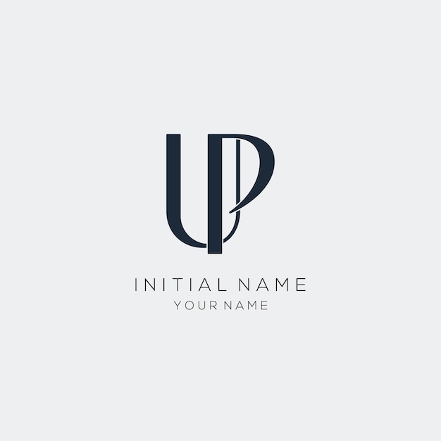 최소한의 글자 U P 개인 브랜드 또는 회사의 로고 디자인
