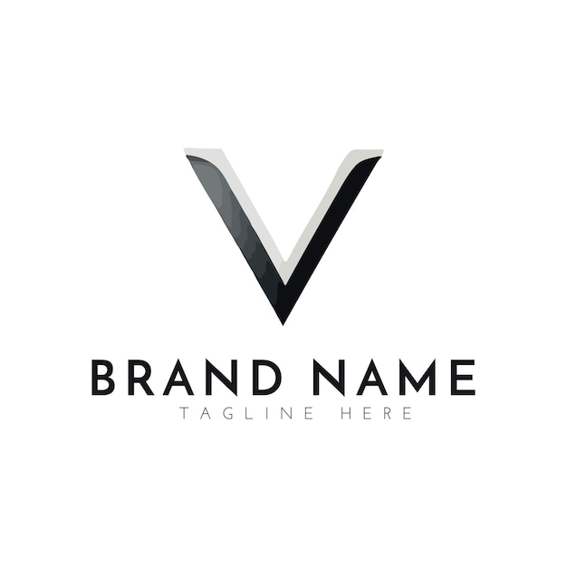 ミニマリストのV文字の会社のロゴデザイン