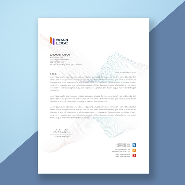 Minimalist letterhead template premium design