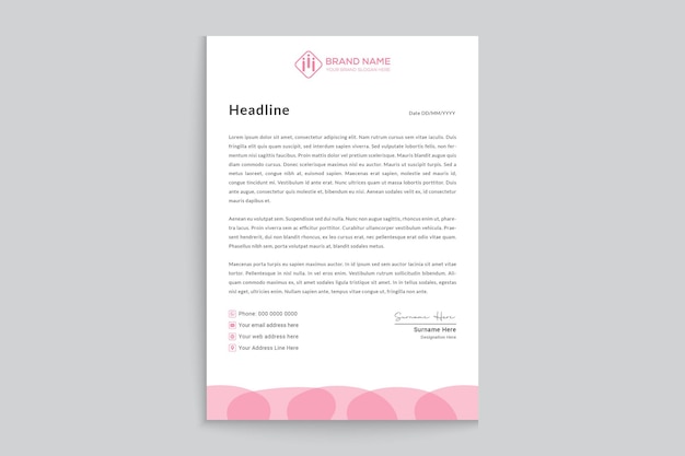 Minimalist letterhead template