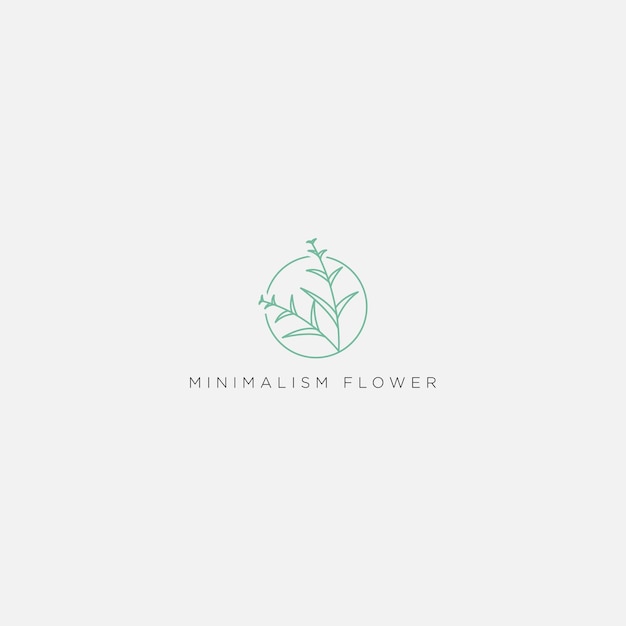 Минималистичный штриховой цветочный логотип