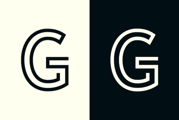 미니멀리스트 라인 아트 문자 G 로고 Letter G 로고 디자인