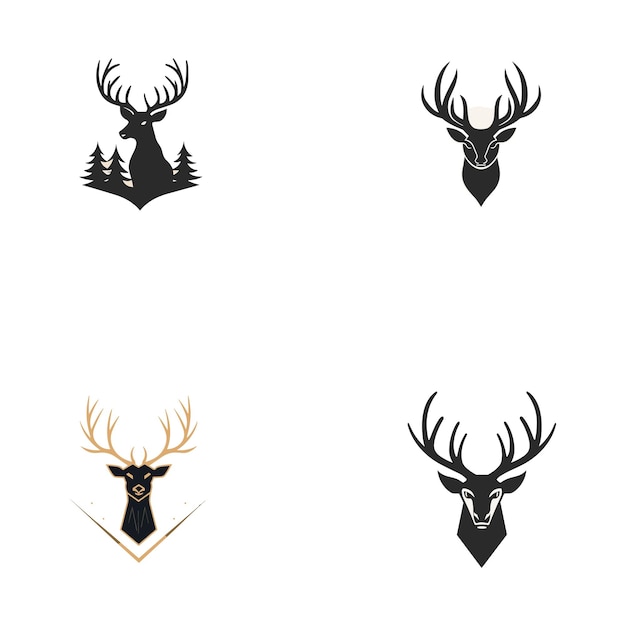 minimalist line art logo of deer