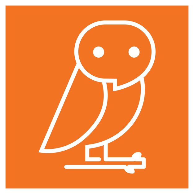 Vector minimalist line art owl logo