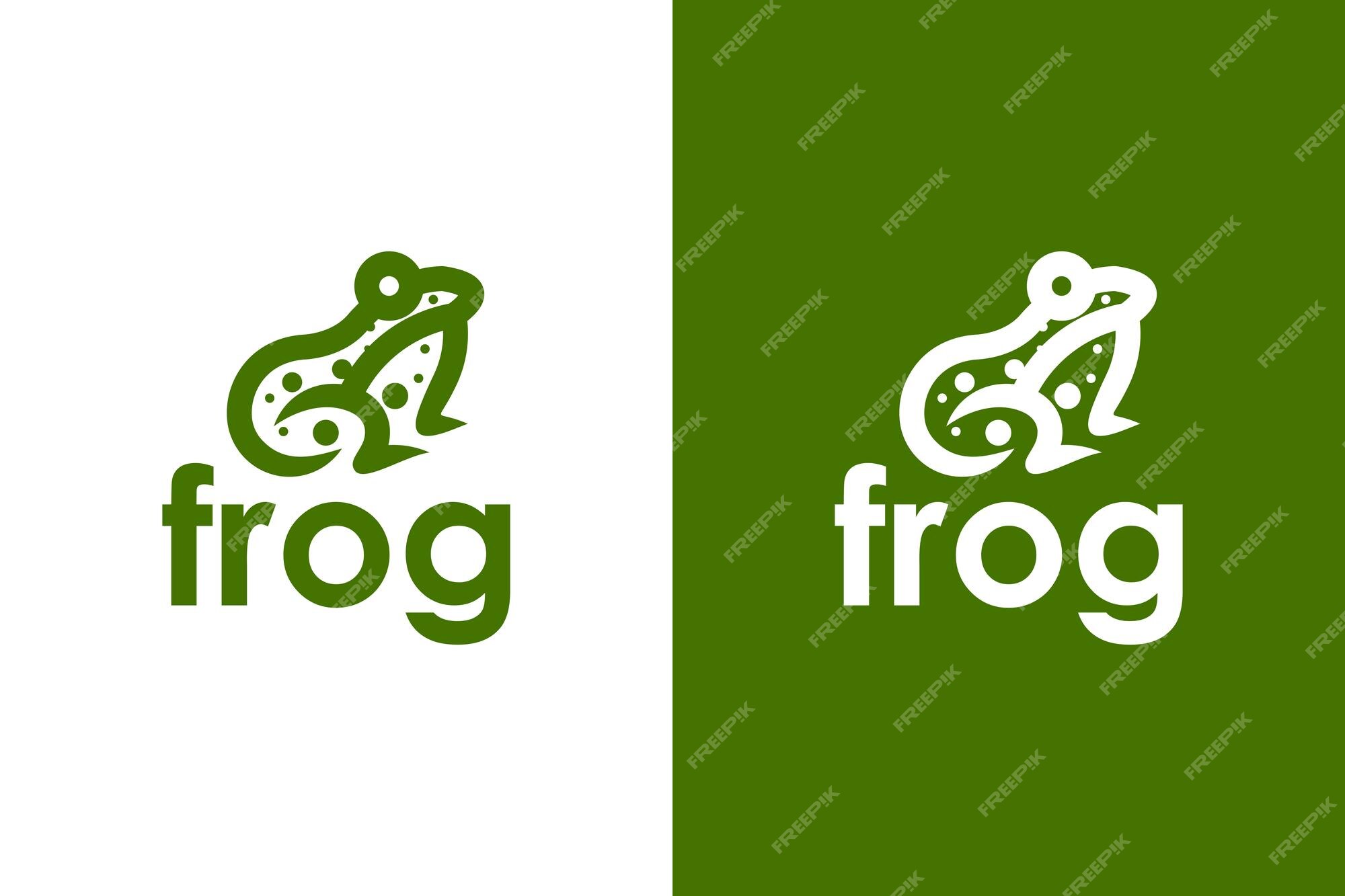 Premium Vector | Minimalist line frog logo a animal frog line logo design