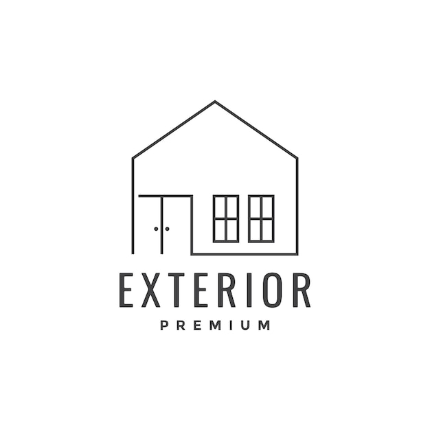 Minimalist lines home exterior logo design