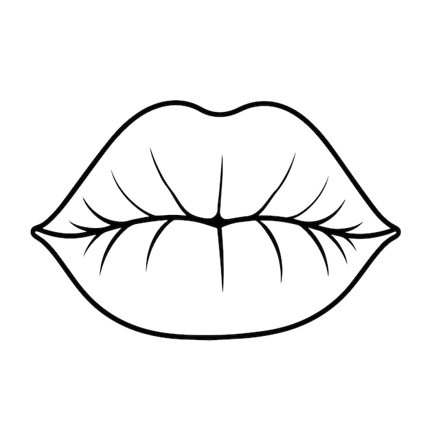 Minimalist lip icon in vector format