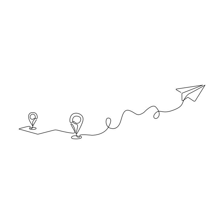 Vector minimalist location pin vector continuous line drawing symbol illustration vector
