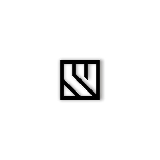 文字 H と U のミニマリストのロゴのコンセプト