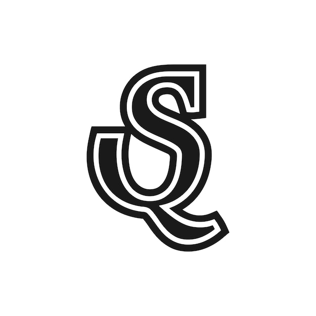 太線の文字SとQのシンプルなロゴ