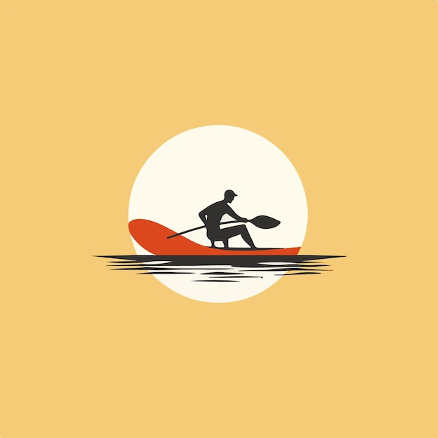 minimalist logo with design kayak on wheels