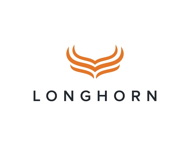 minimalist longhorn simple sleek creative geometric modern logo design