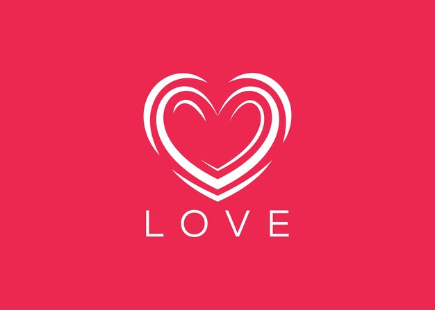 Vector minimalist love logo design vector template creative red heart shape logo