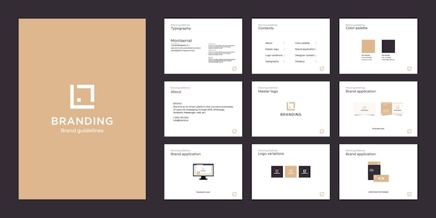 Vector minimalist luxury brand guide template