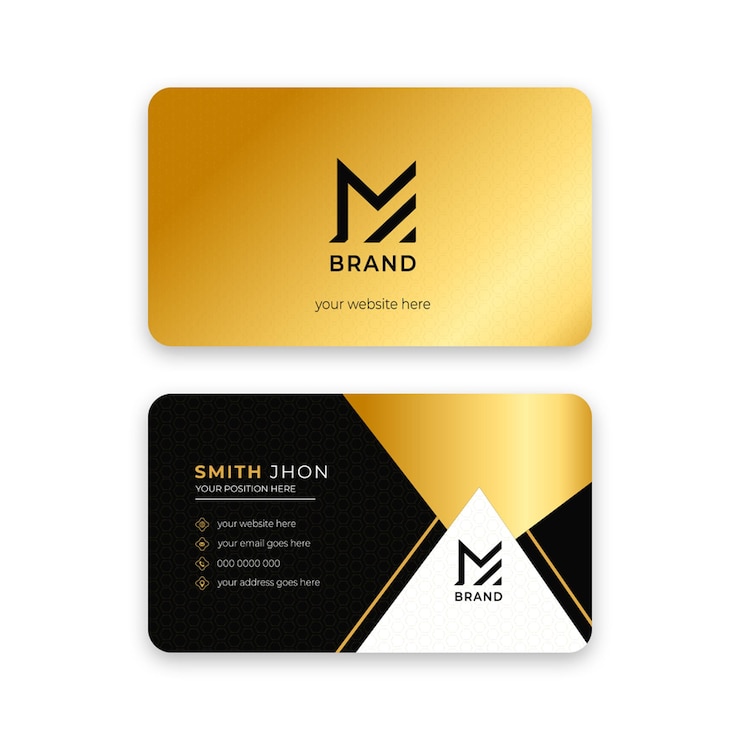 Vector minimalist luxury golden and blue business card design for your business