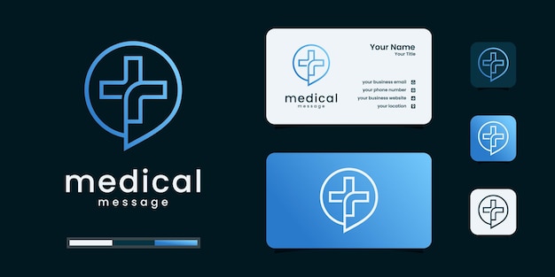 Minimalist medical message logo design inspiration