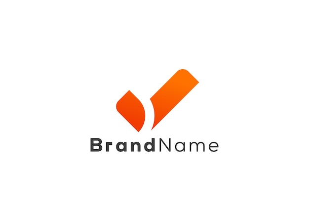 minimalist and modern check mark logo design template