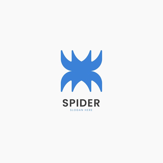 Minimalist modern clean spider logo design template