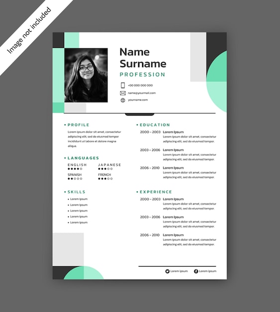 Minimalist and modern cv design template premium vector