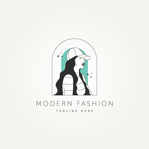 Minimalist modern fashion and beauty line art icon logo template vector illustration design