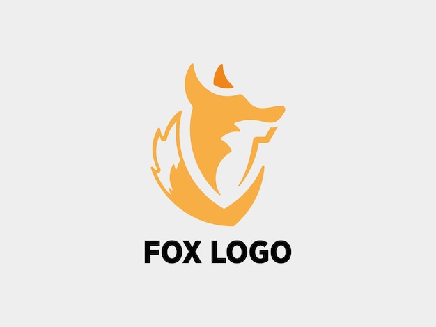 Vector minimalist modern fox logo design template