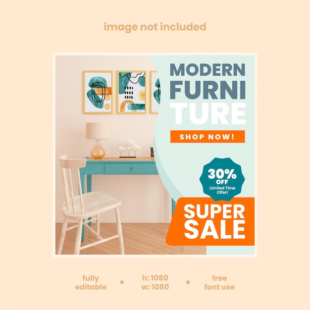 Minimalist and modern furniture business and multi purpose instagram post eps 10 vector