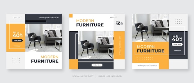 Minimalist modern furniture social media post template