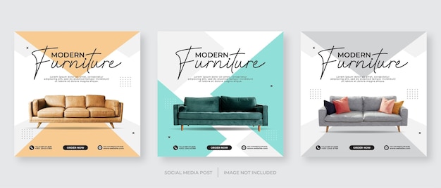 minimalist modern furniture social media post template