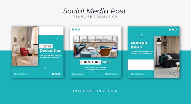 Minimalist modern furniture social media post template