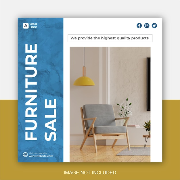 Minimalist modern furniture social media post template