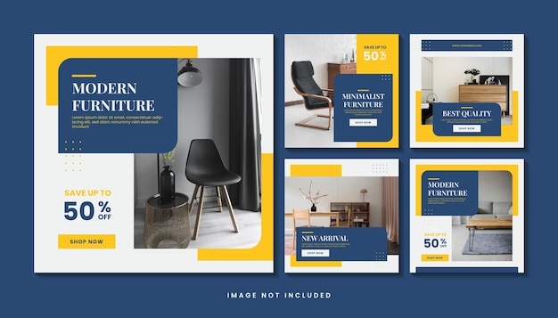 Minimalist modern furniture social media post template