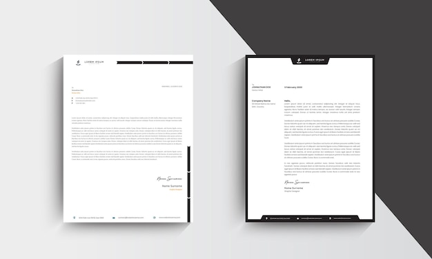 Minimalist modern letterhead template design. vector