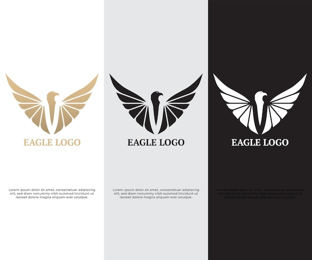 minimalist, modern and luxurious eagle logo