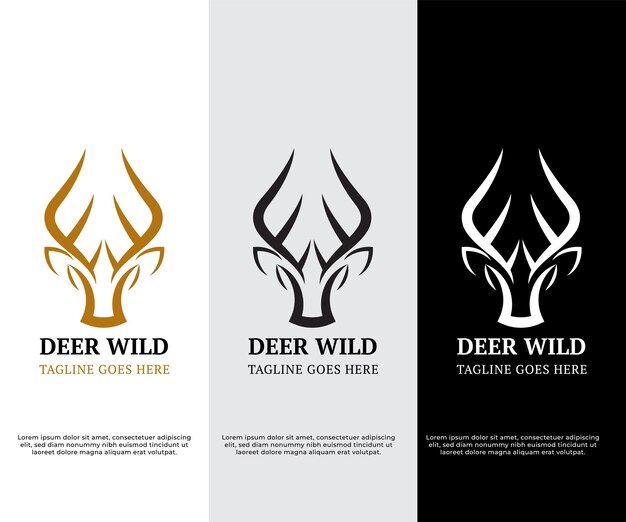 minimalist, modern and luxury deer logo