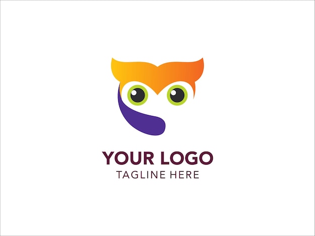 Минималистский современный шаблон логотипа совы